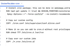 Tightly-cropped screenshot of a Dockerfile in an IDE.