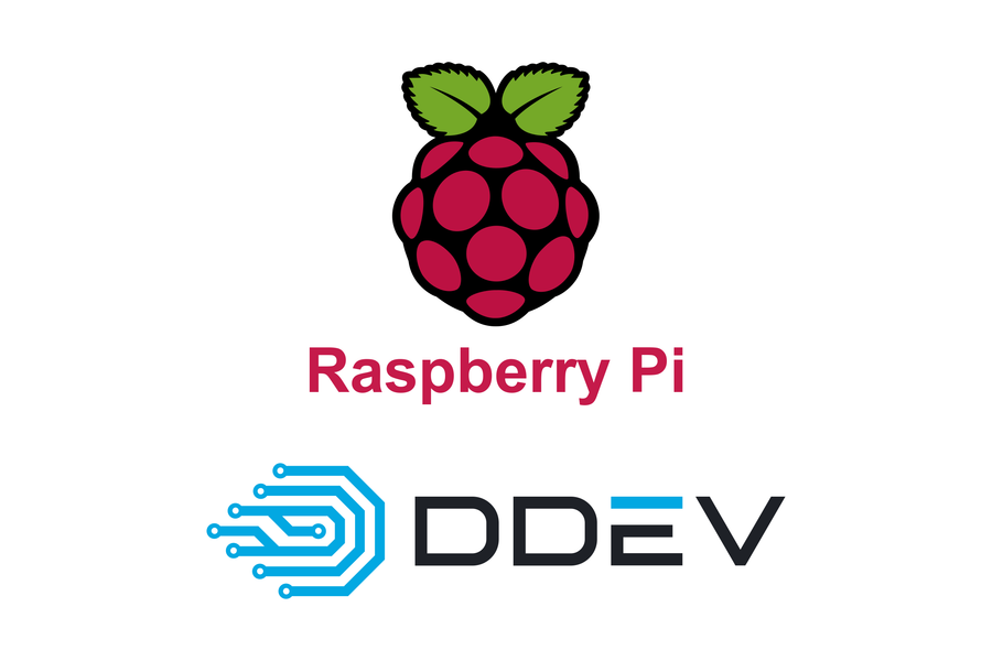 The Raspberry Pi and DDEV logos