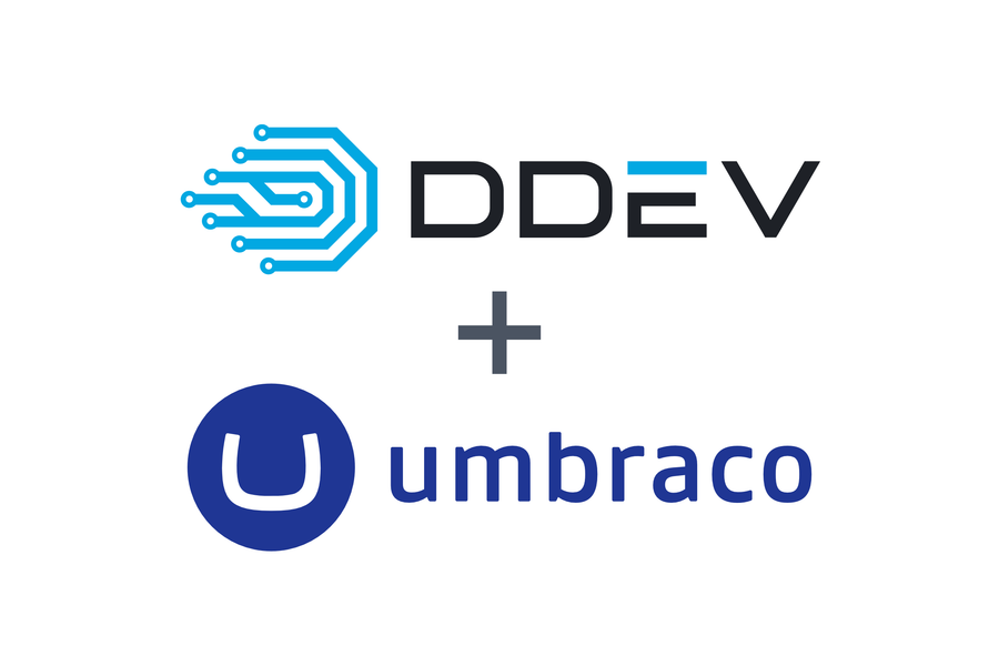 DDEV and Umbraco logos joined by a plus sign