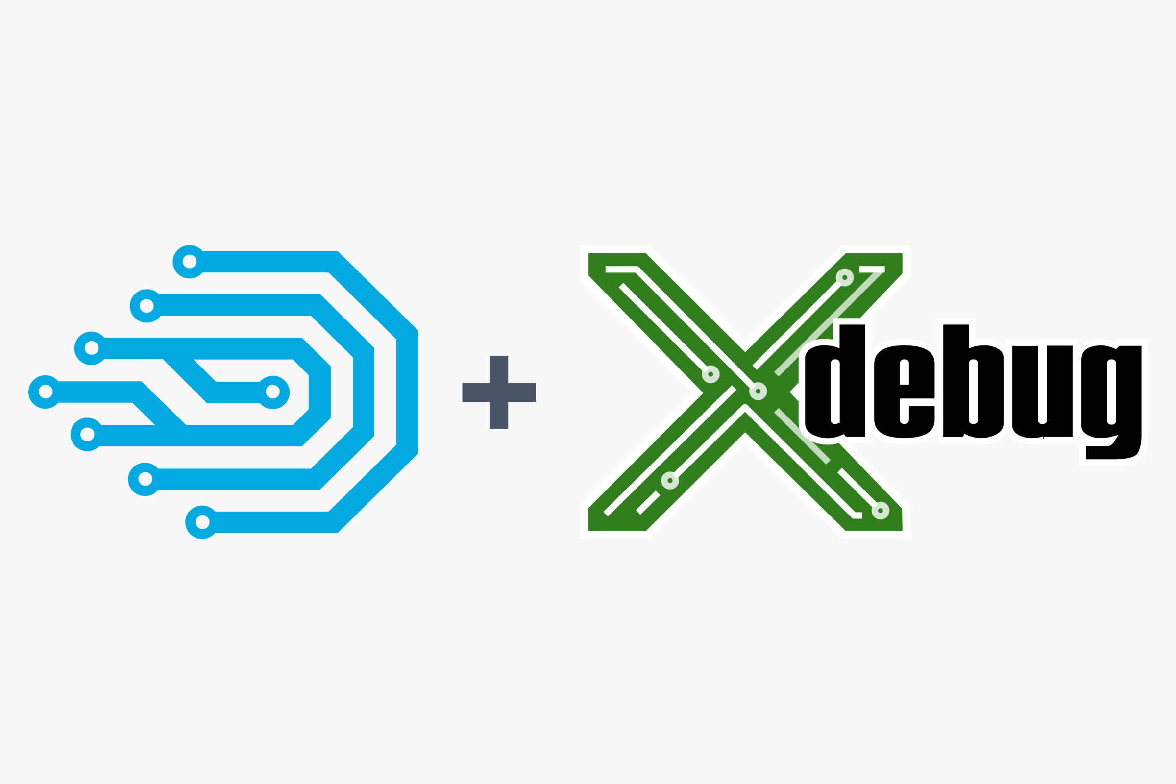 Xdebug logo and DDEV logo